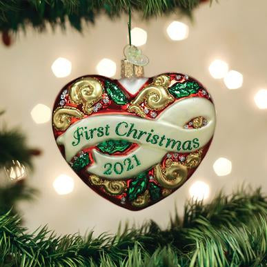 Old World Christmas, 2021 First Christmas Heart Ornament