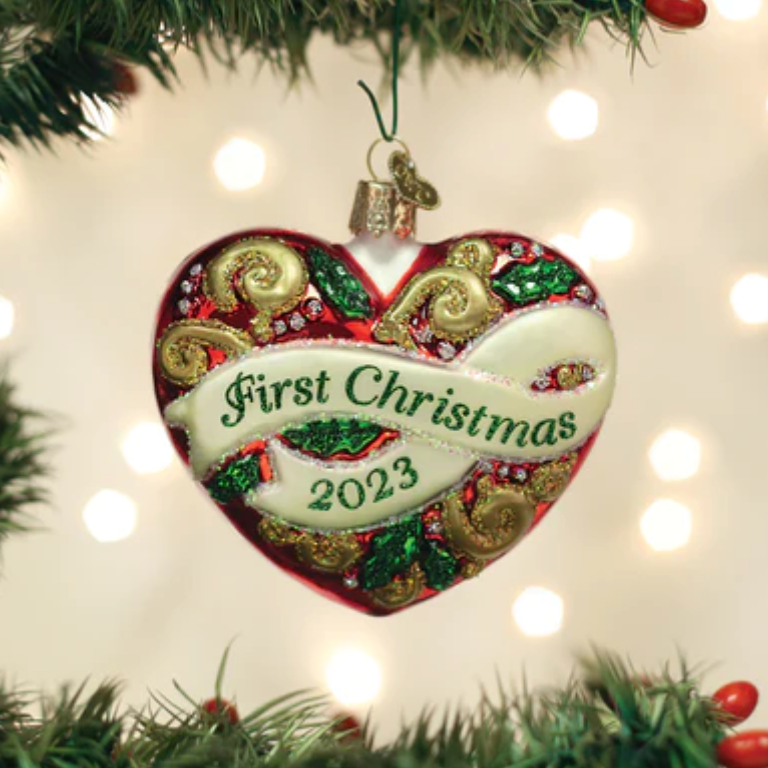 Old World Christmas, 2023 First Christmas Heart Ornament