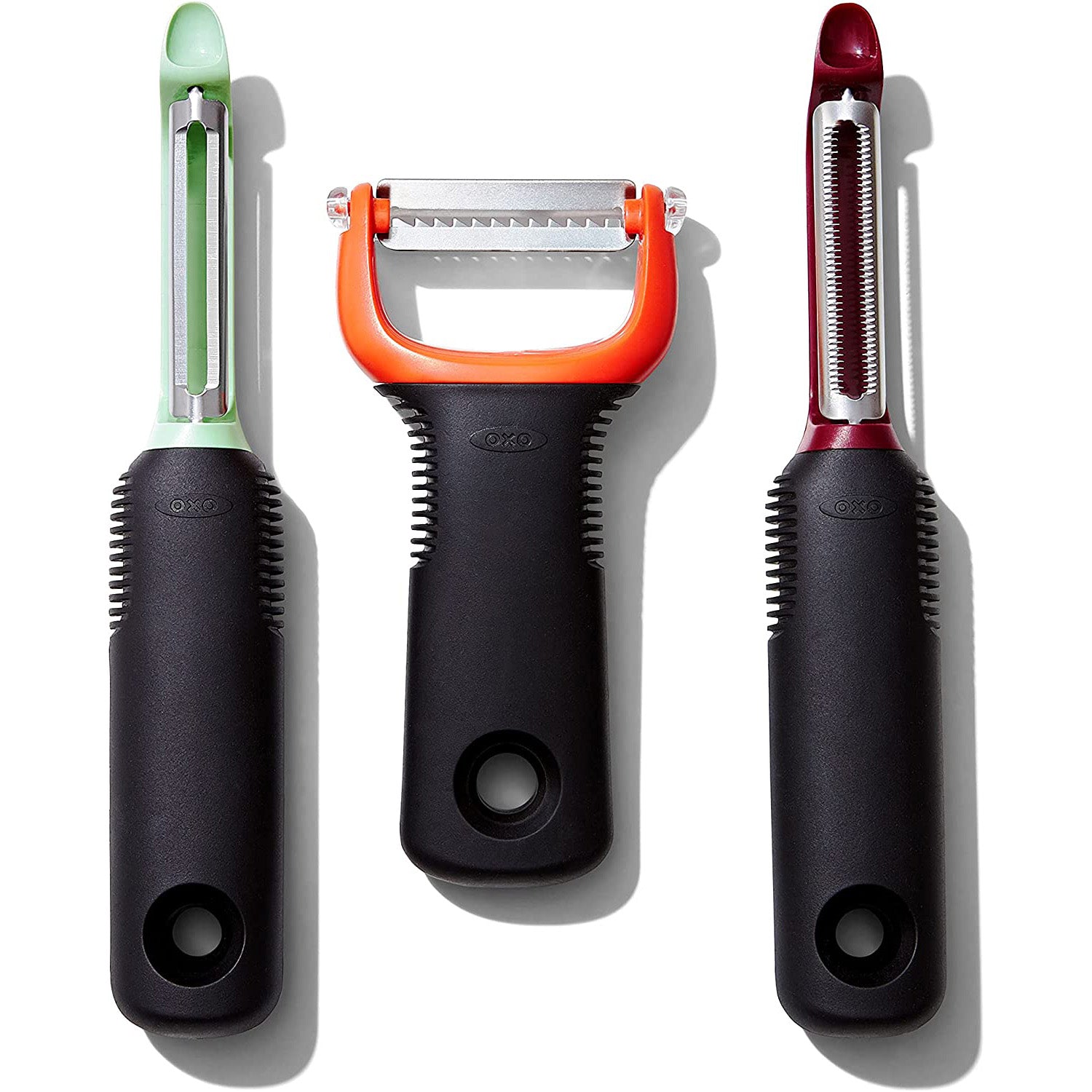 OXO, 3 Piece Peeler Set Beet Red, Fennel Green & Yam Yellow