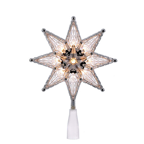 Kurt S Adler, 8 Point Clear Star Tree Topper 10 Light 8"