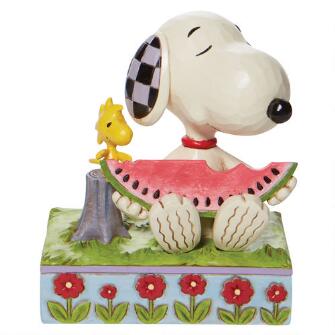 Jim Shore, A Summer Snack Snoopy & Woodstock Sharing Watermelon