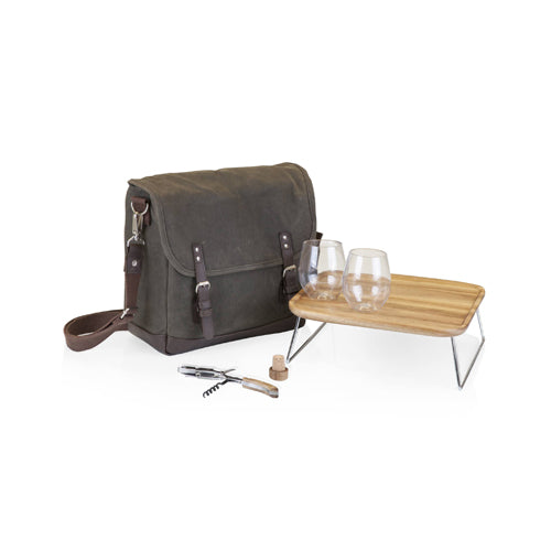 PicnicTime, Adventure Khaki & Brown Wine Tote