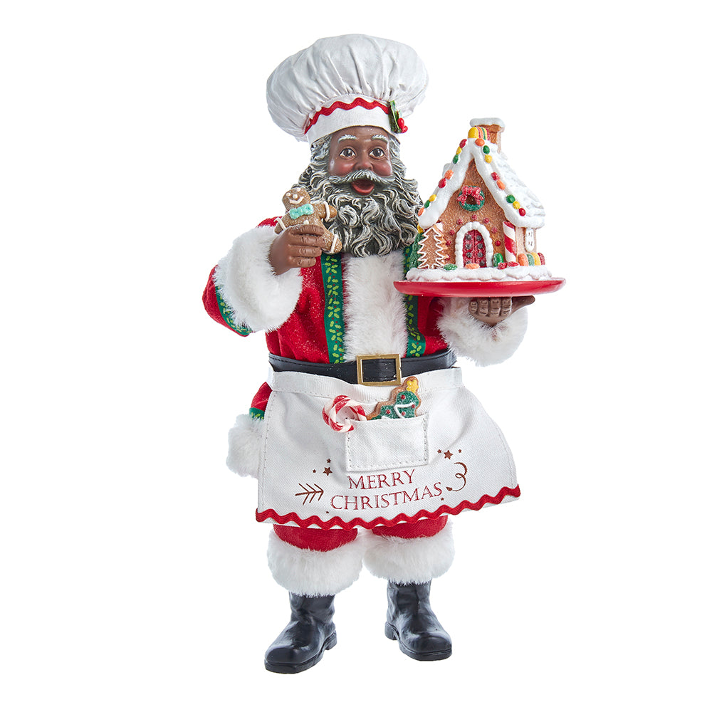 Fabriche, African American Gingerbread Chef Santa 10.5"