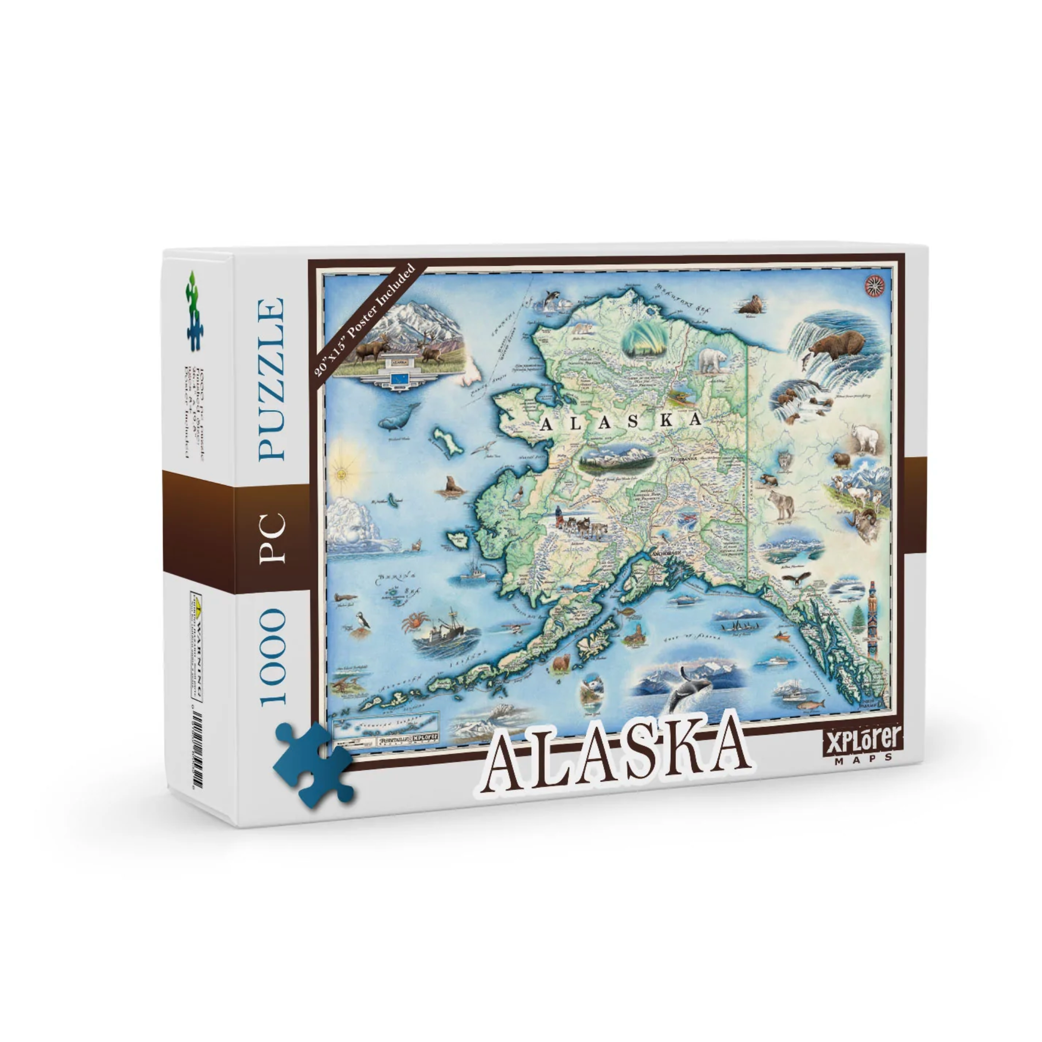 Xplorer Maps, Alaska 1,000 Piece Puzzle