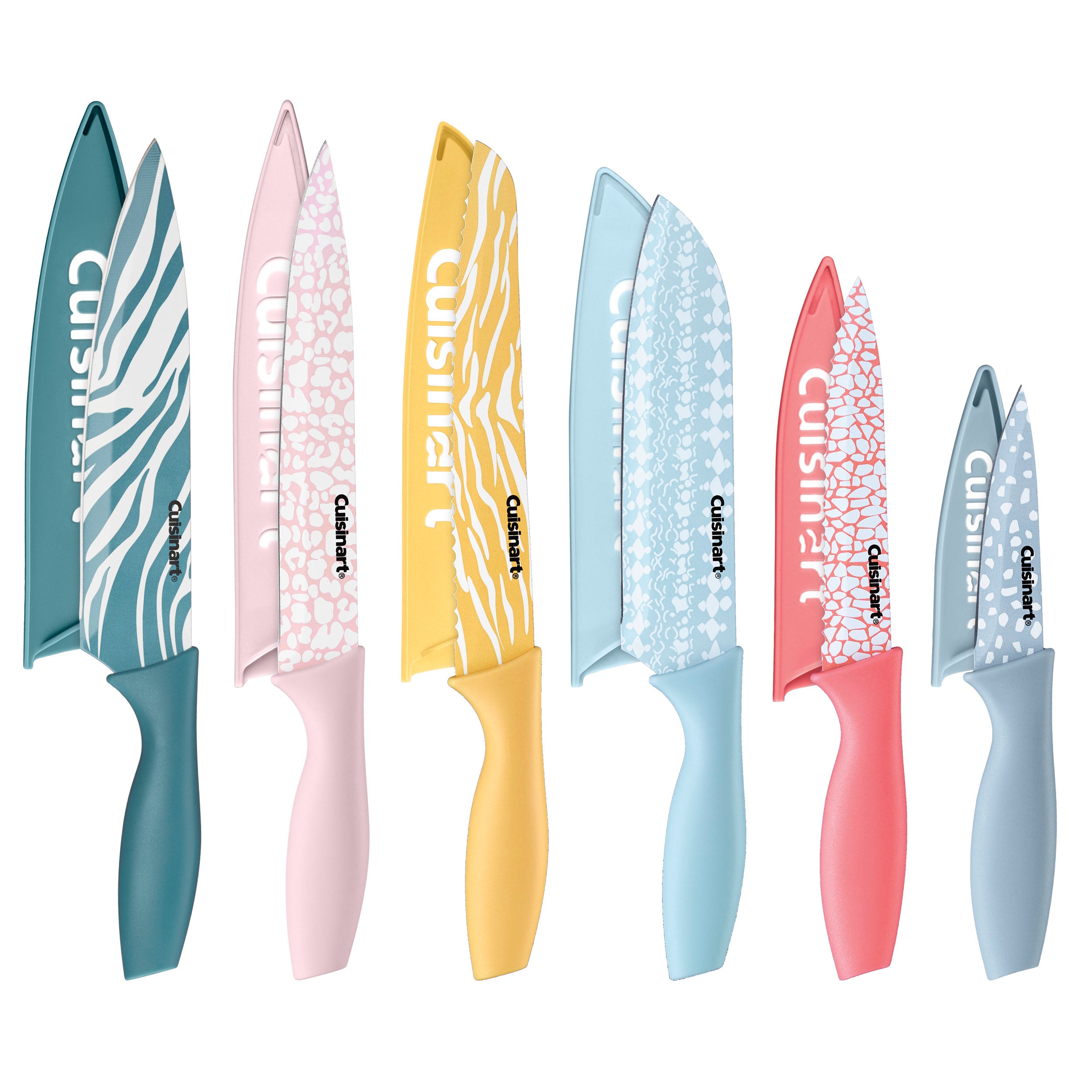 Cuisinart, Animal Printed Color Knife Set with Blade Guards Set of 12