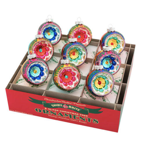 Shiny Brite, Christmas Confetti Reflector Rounds 2.5" Set of 9