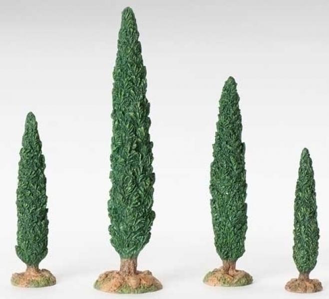 Fontanini, Cypress Tree Set of 4 10" 5" Series