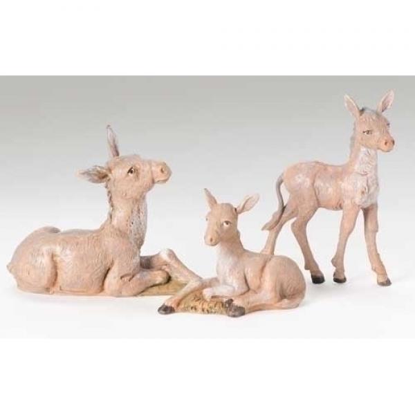 Fontanini, Donkey Family Set of 3 5" Series