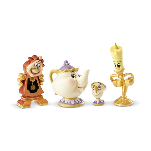 Couture de Force, Enchanted Objects Lumiere, Mrs. Potts, Chip, & Cogsworth Set of 4