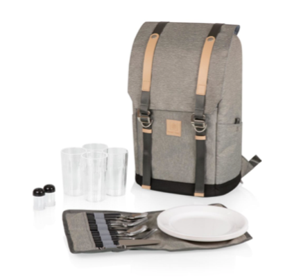 PicnicTime, Frontier Picnic Backpack Set Service for 4