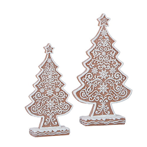 Raz, Frosted Gingerbread Trees 13" Set of 2