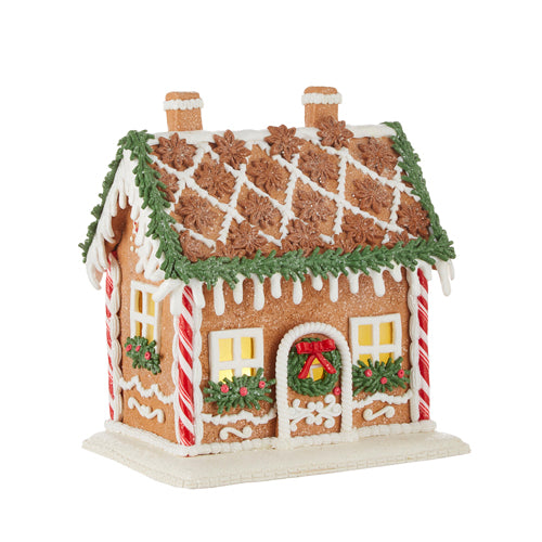 Raz, Gingerbread Lighted House with Rosemary Trim 8.5"