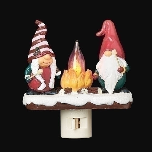 Roman, Gnomes at the Campfire Night Light 5.25"