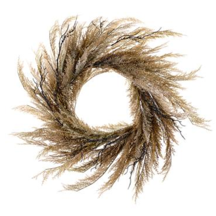 Allstate Floral, Green & Beige Rattail Grasses Wreath 24"