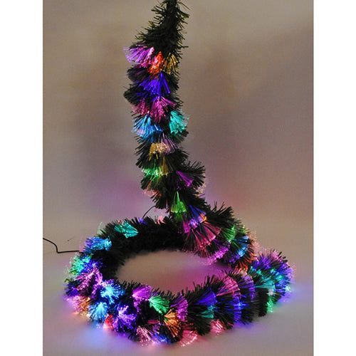 Designer's Excellence, Green Fiber Optic Multi Function  Garland 79 x 10"