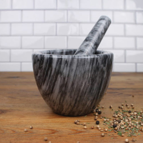 RSVP, Grey Marble Mortar & Pestle