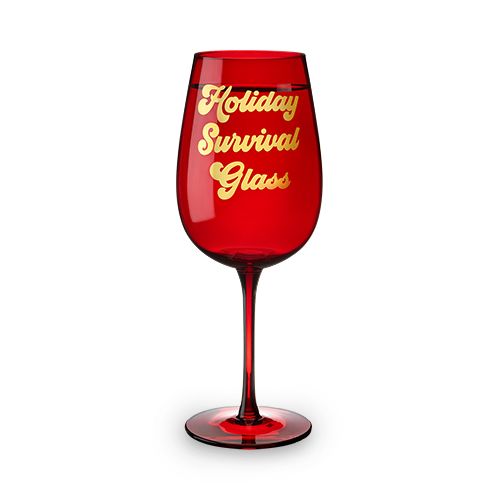 Blush, Holiday Survival Glass Full Bottle Wine Glass