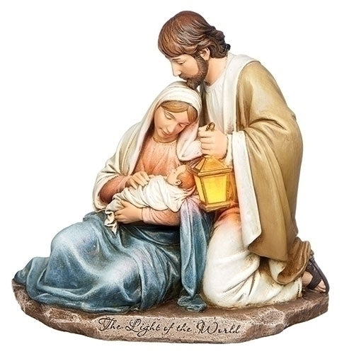 Roman, Holy Family with Lit Lantern 7.25"