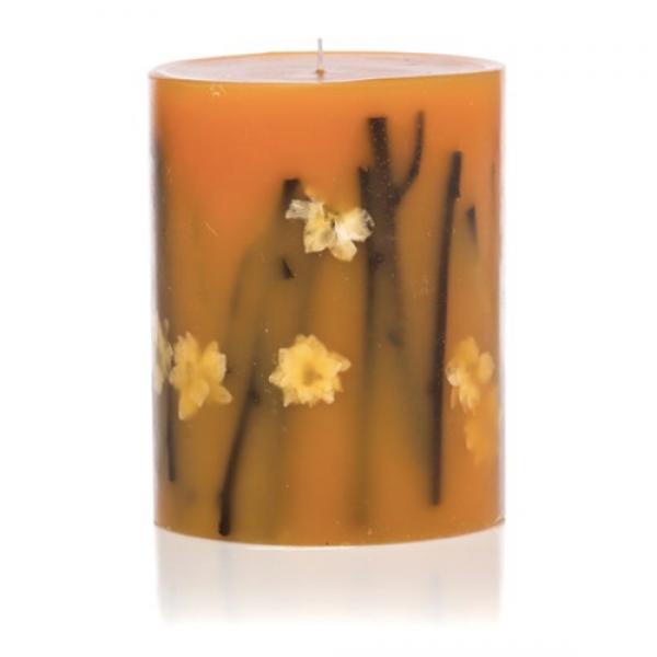 Rosy Rings, Honey Tobacco Round Candle 6.5"