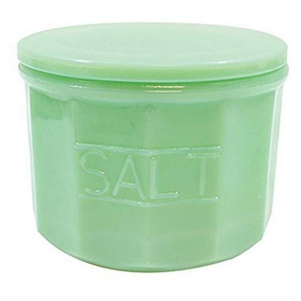 TableCraft, Jadeite Glass Salt Cellar with Lid 9oz