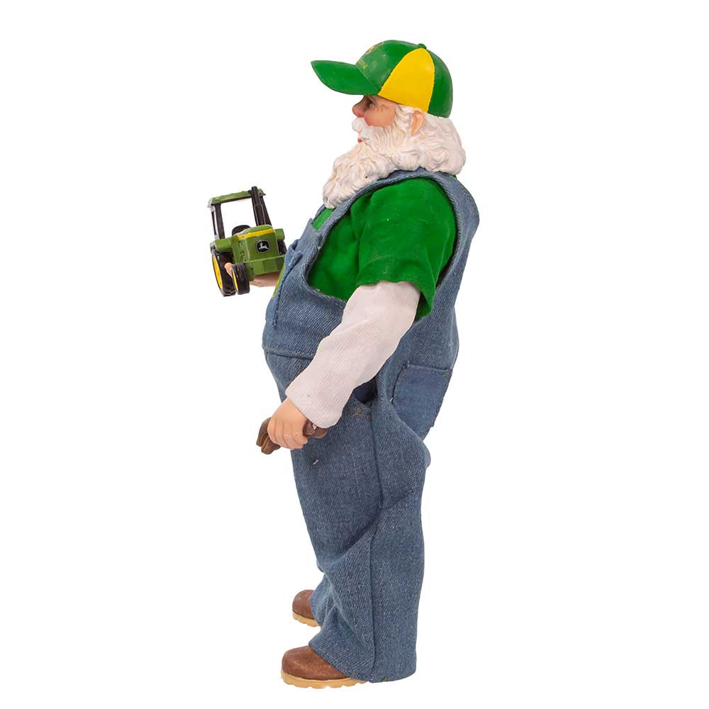 Fabriche, John Deere Fabric Mache Farmer Santa 10"