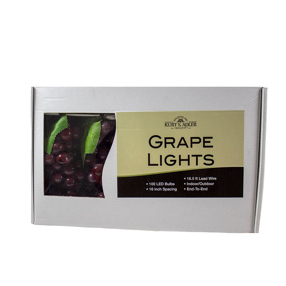 Kurt S Adler, LED Burgundy Grape 100 Light Set