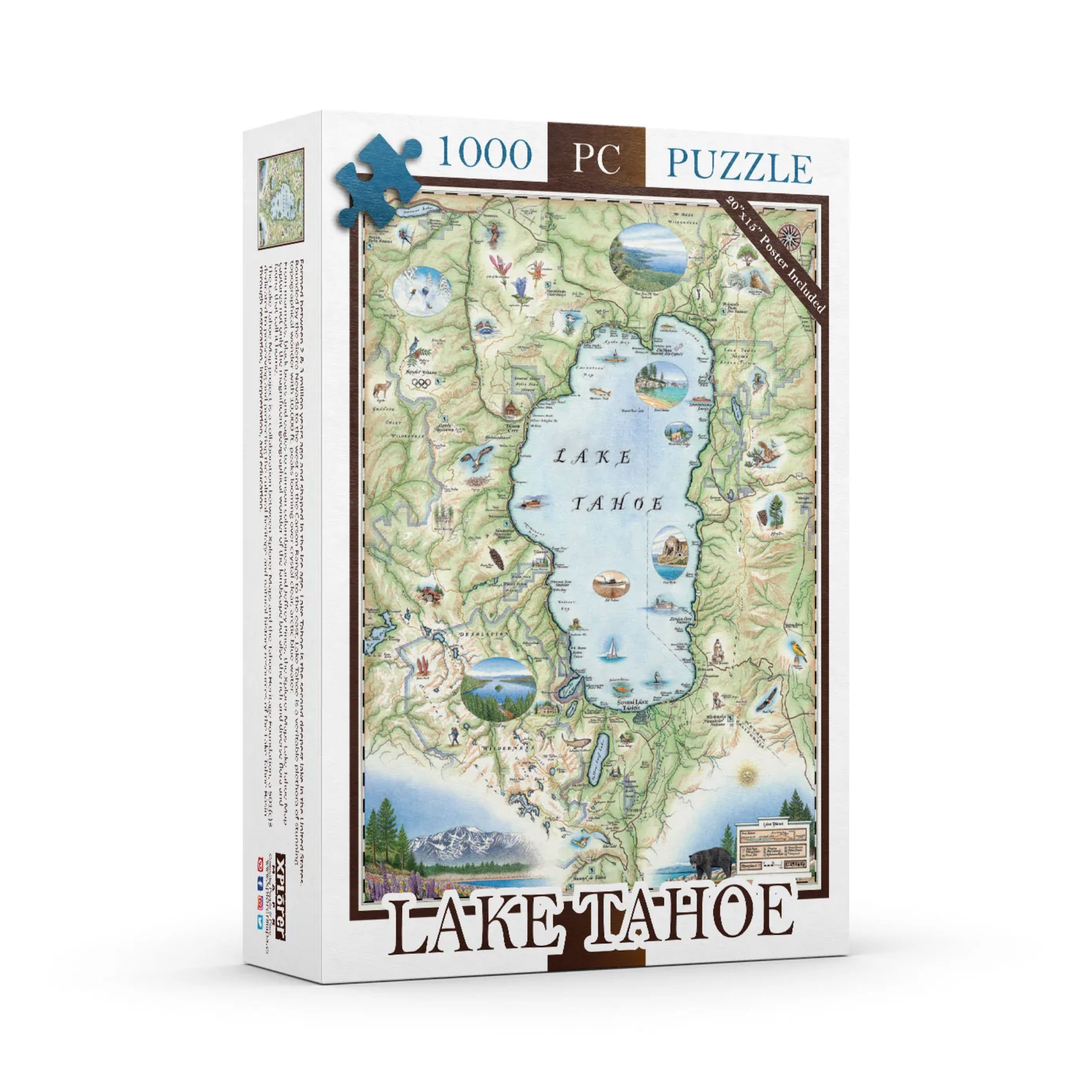 Xplorer Maps, Lake Tahoe 1,000 Piece Puzzle