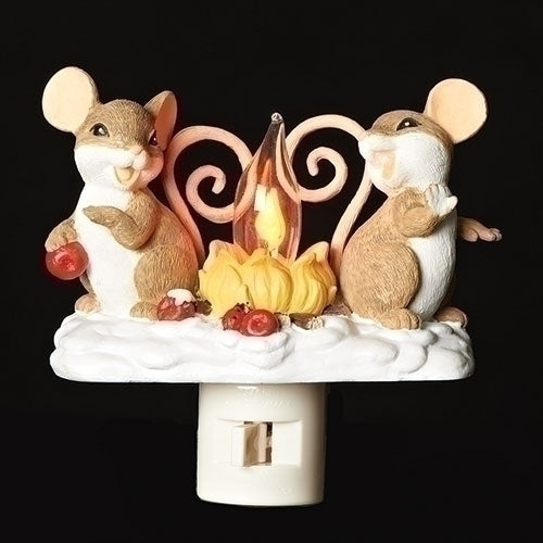 Roman, Mice By Fire Flicker Night Light 5"