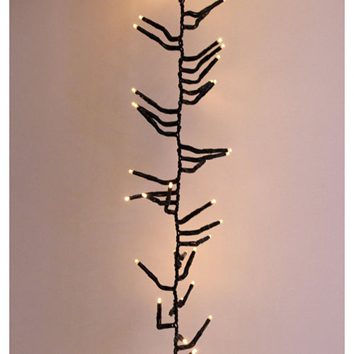 Designer's Excellence, Multi Function Twinkle Cluster Light Strand End-to-End Warm White with Black Cord 630" 1,560 Lights