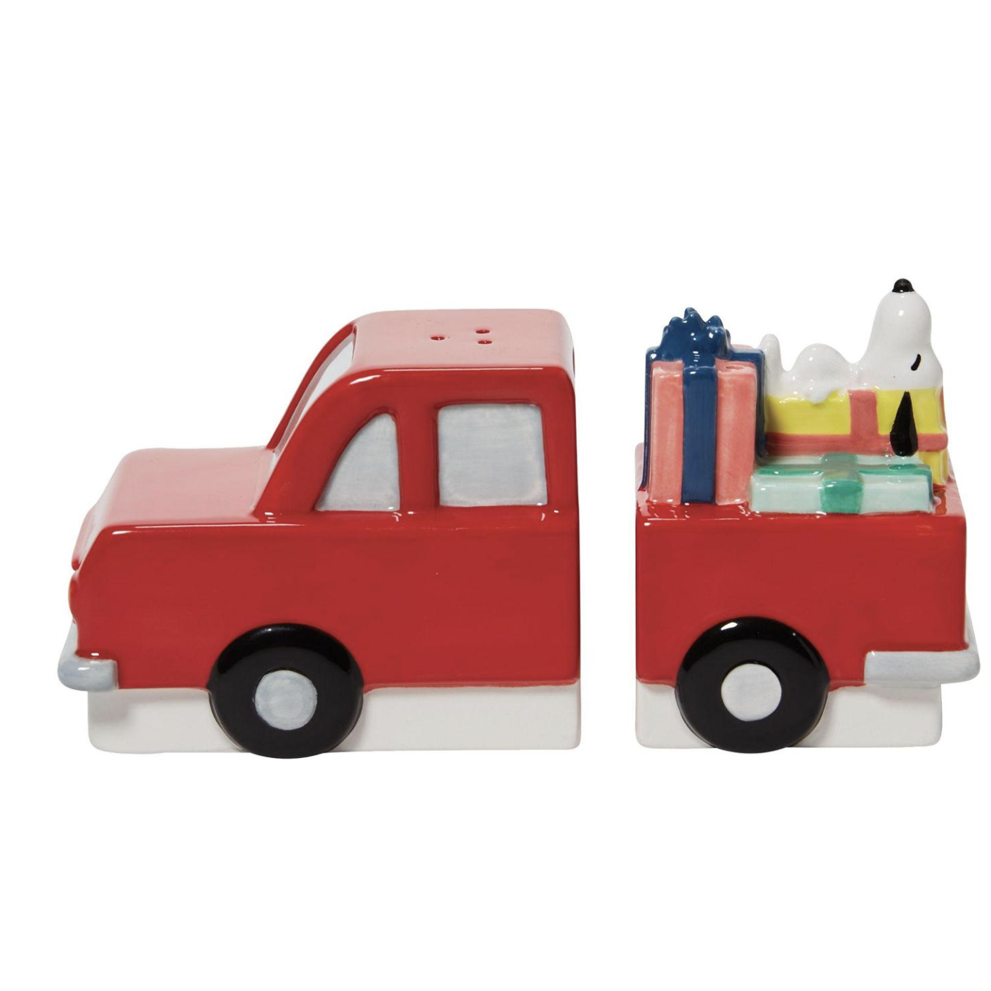 Enesco, Peanuts Snoopy with Gifts in Red Truck Salt & Pepper