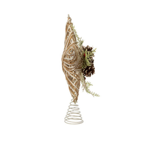 Kurt S Adler, Pine Cone & Berry Natural Christmas Tree Topper 12"