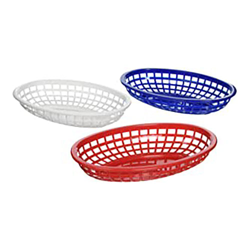 TableCraft, Red, White & Blue Oval Plastic Basket Set of 6