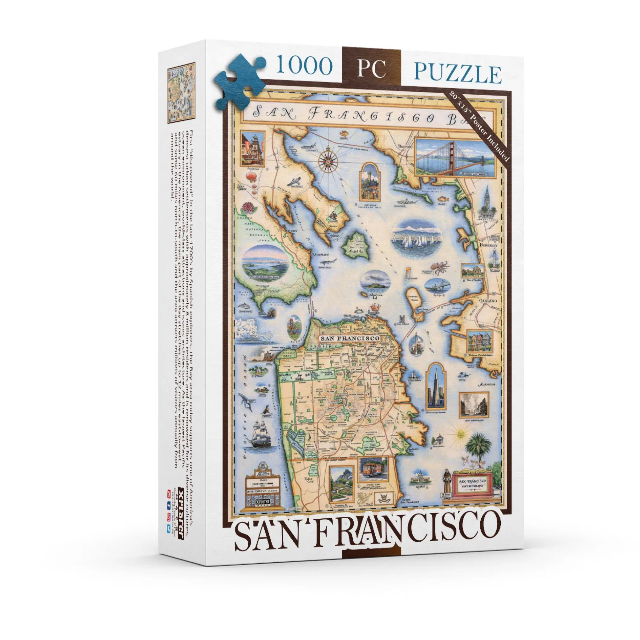 Xplorer Maps, San Francisco Bay 1,000 Piece Puzzle