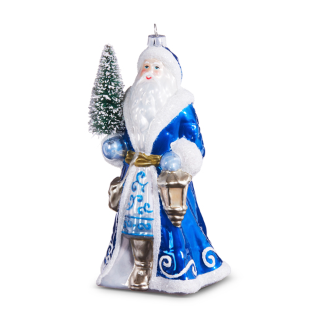 Raz, Santa with Tree Ornament 7"