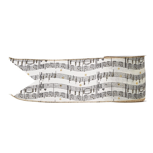 Raz, Sheet Music Wired Ribbon 4" x 10 Yards