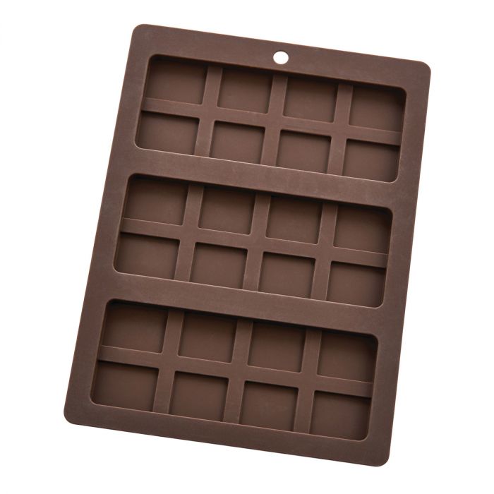 Mrs. Anderson's Baking, Silicone Triple Chocolate Bar Mold Makes 3 Bars 5 1/2" x 1 1/4" x 1/4"