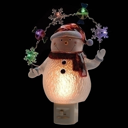 Roman, Snowman with LED Night Light 7.75"