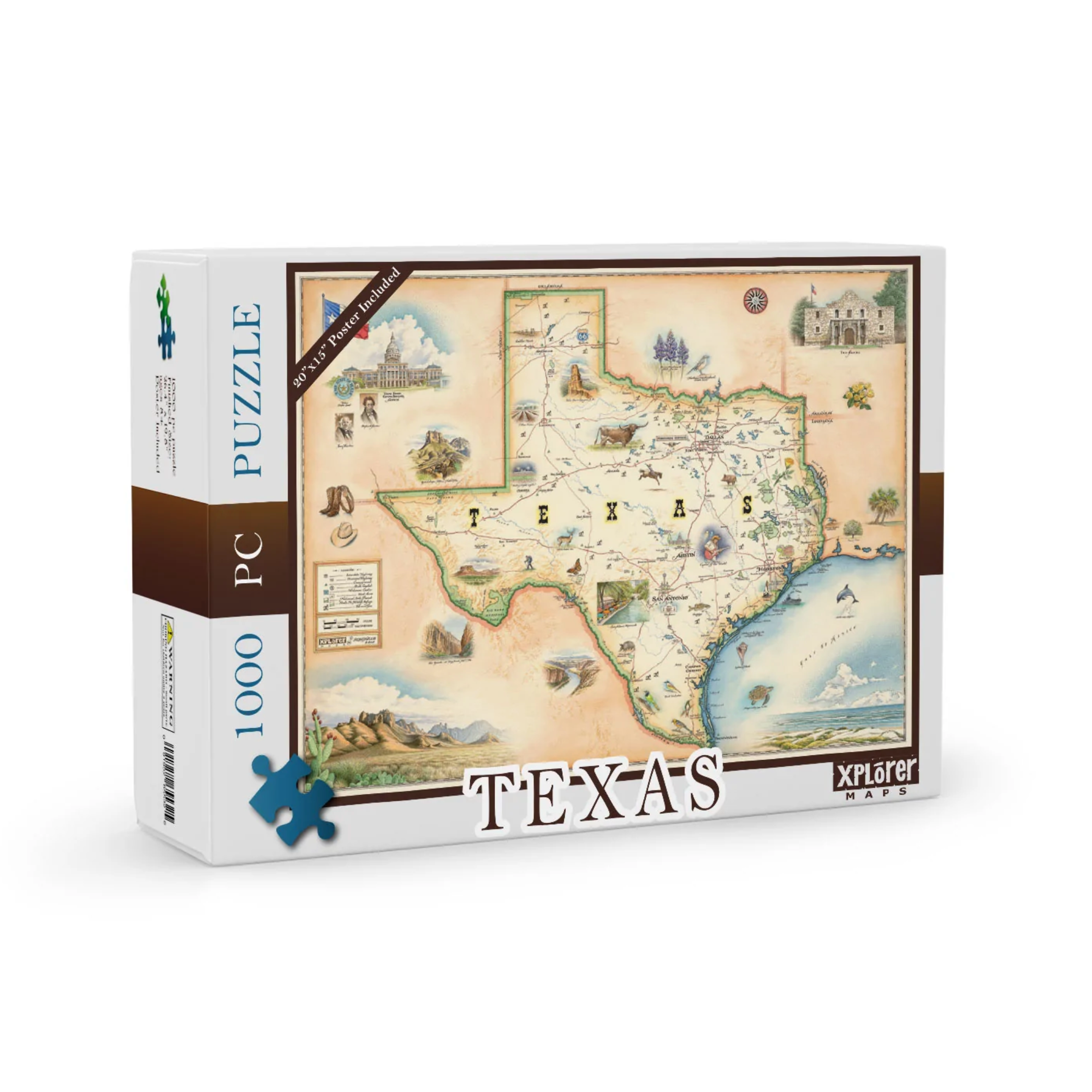 Xplorer Maps, Texas 1,000 Piece Puzzle