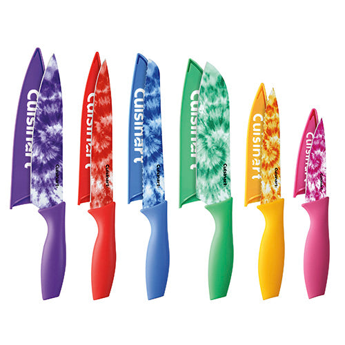 Cuisinart, Tie Dye Printed Color Knife Set with Blade Guards Set of 12