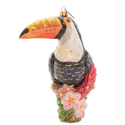 Jay Strongwater, Toucan Glass Ornament