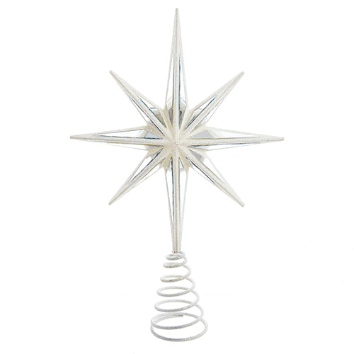 Kurt S Adler, White Mirror Star Tree Topper 13.75"