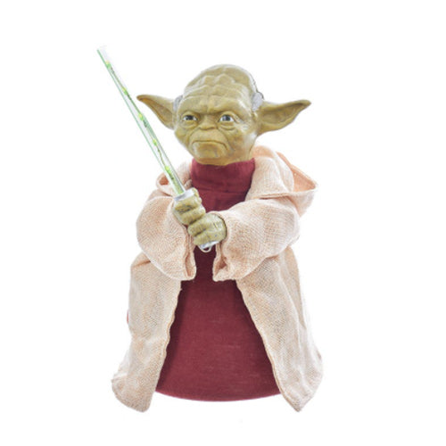 Kurt S Adler, Yoda with LED LightSaber Tree Topper 12"